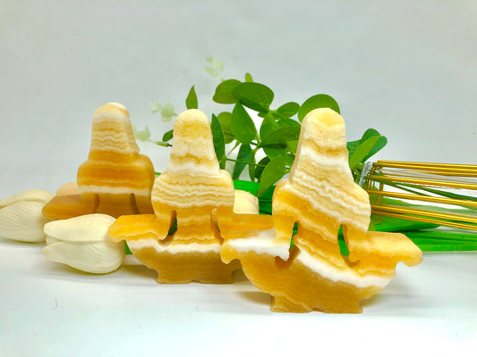 Orange calcite yoga body