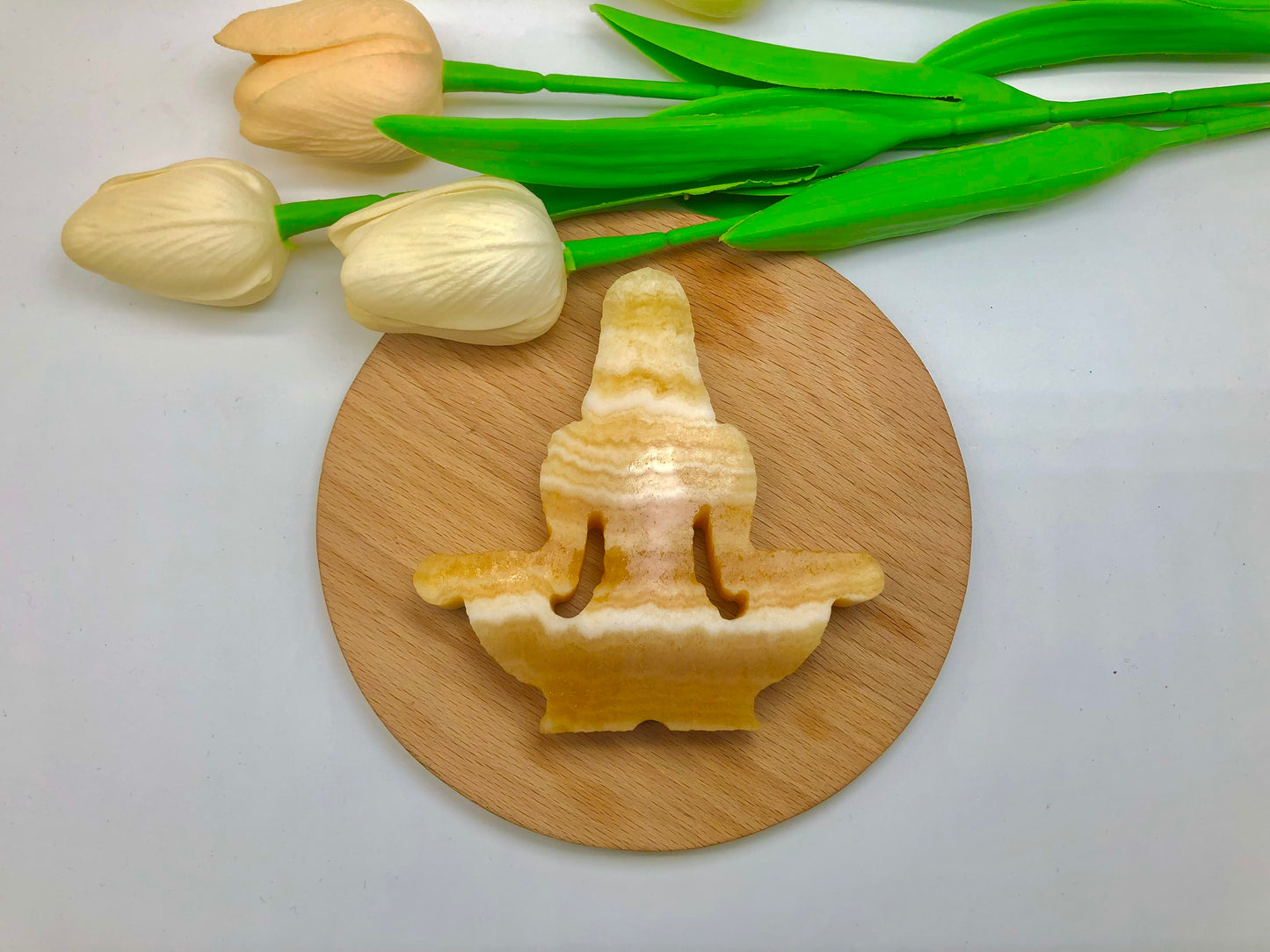 Orange calcite yoga body