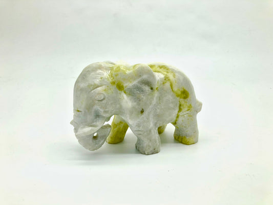 Lemon jade elephant carving