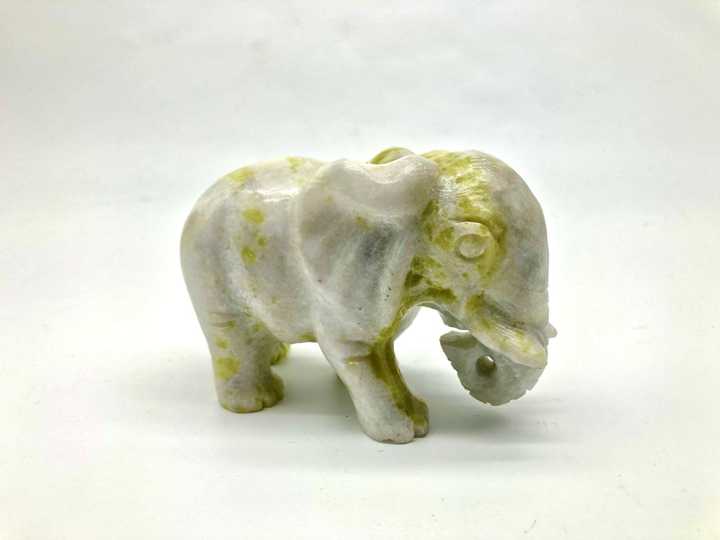 Lemon jade elephant carving