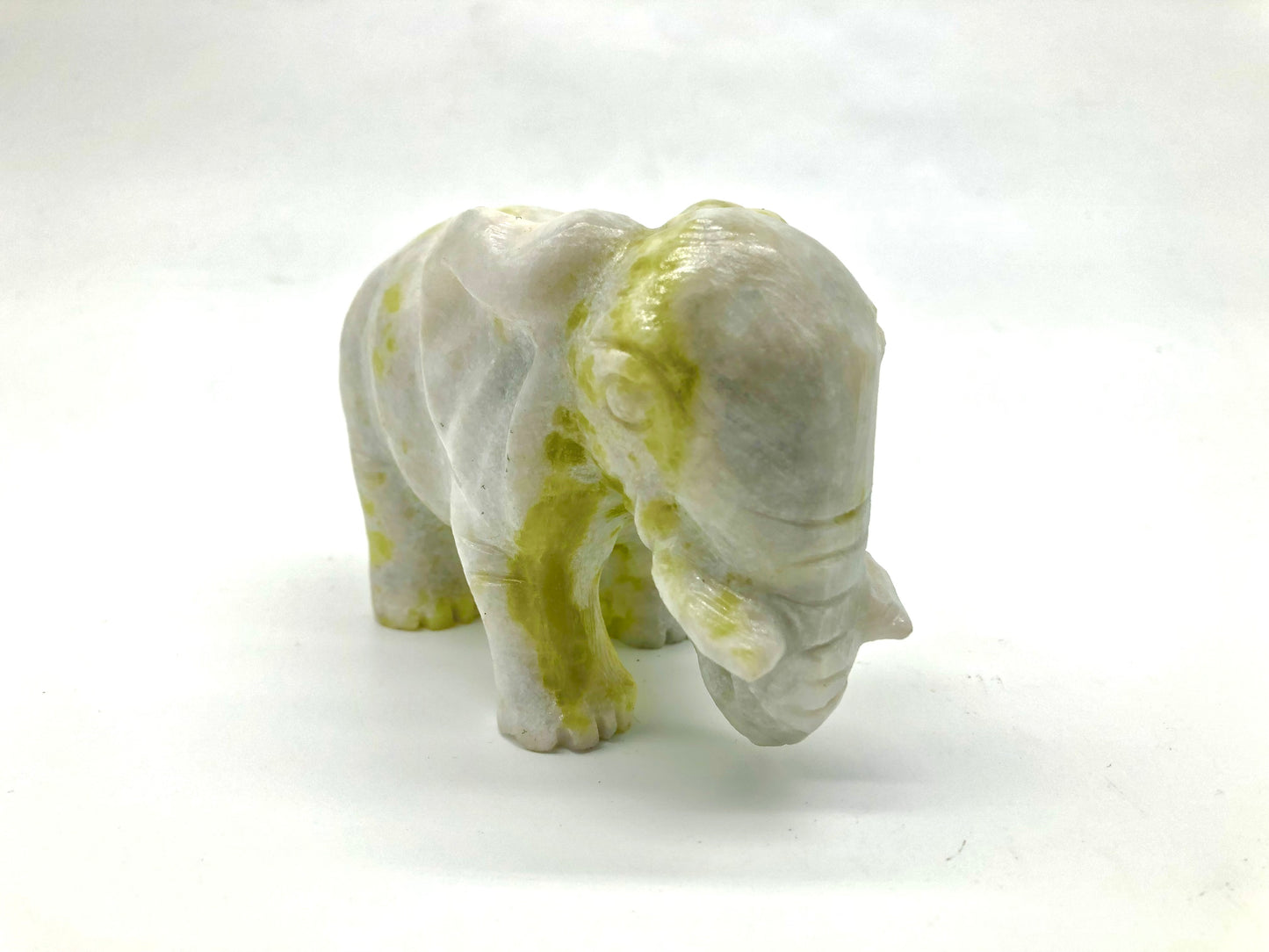 Lemon jade elephant carving