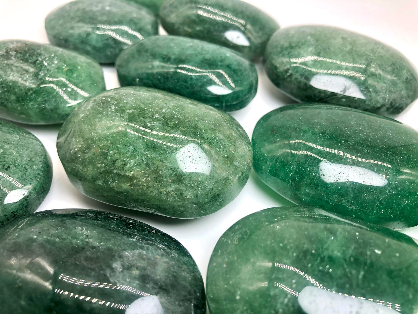 Green strawberry quartz palm