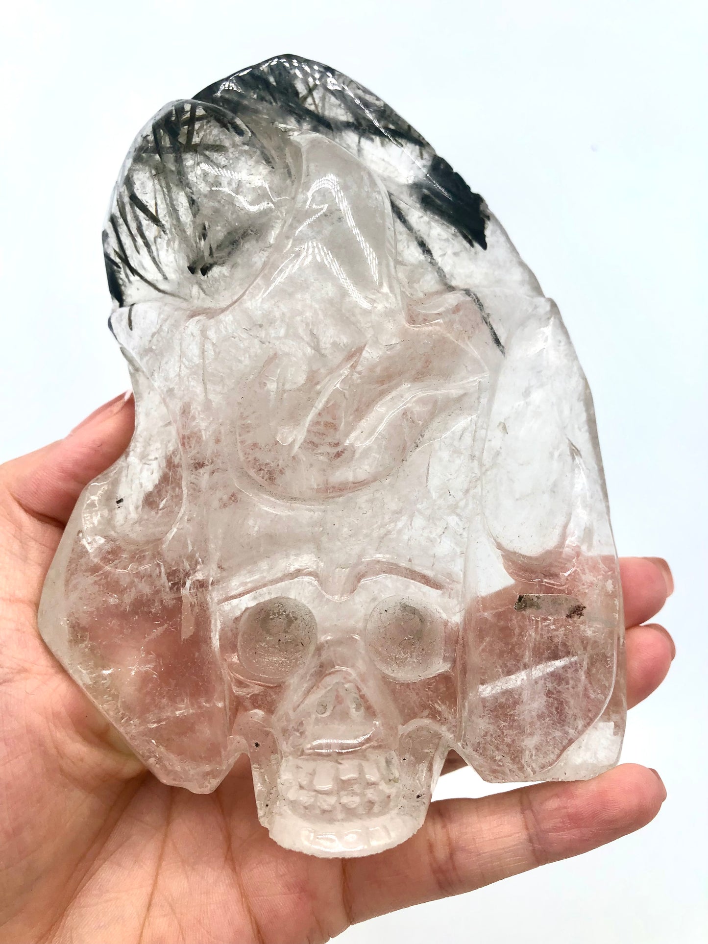 Black rutail skull carving