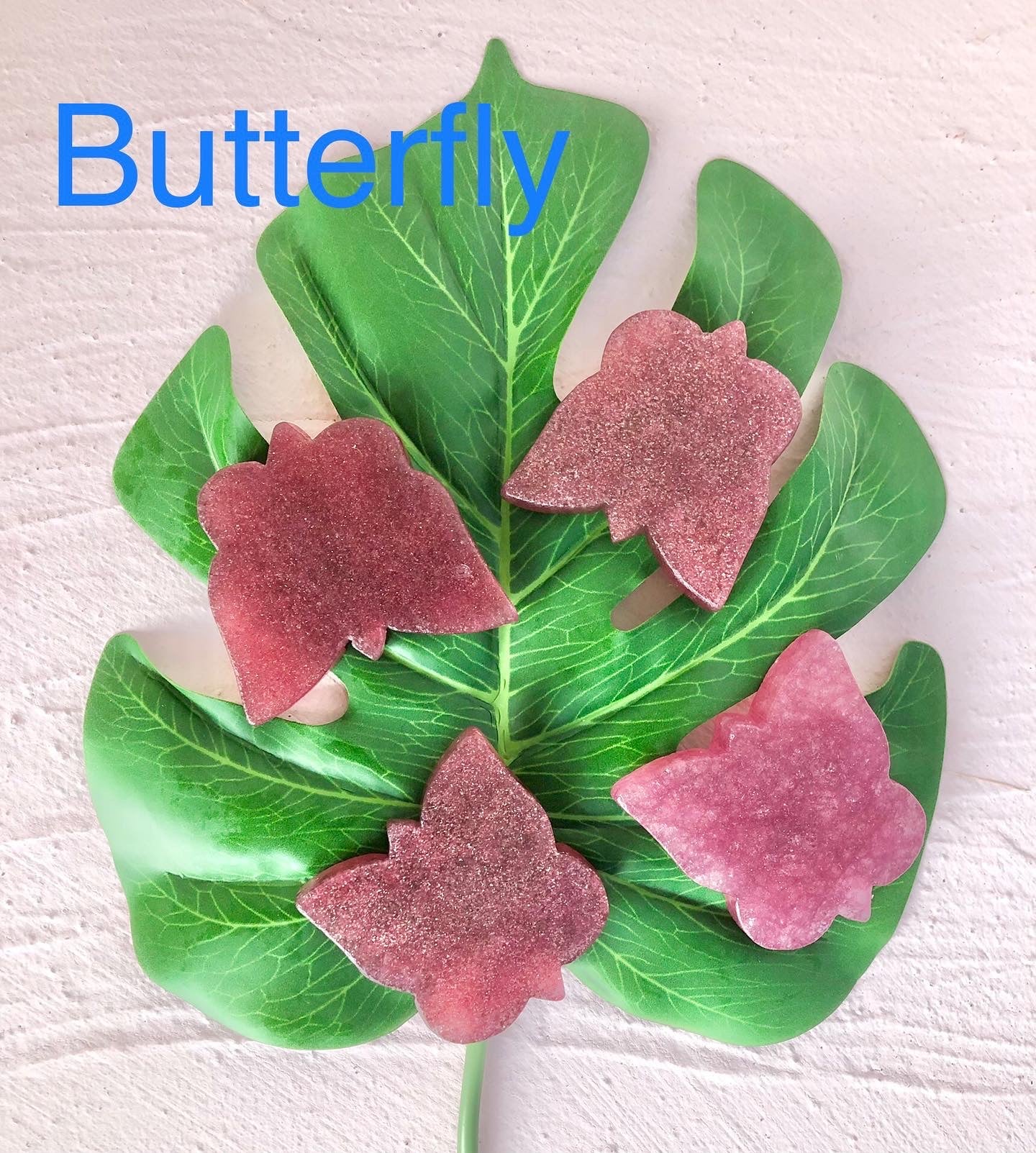 Strawberry quartz butterfly carving