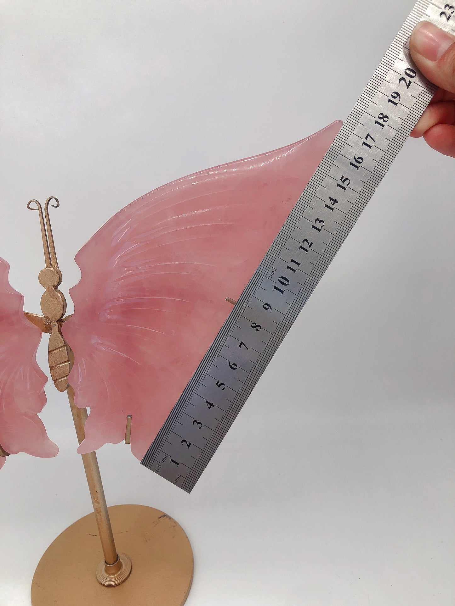 Rose Quartz wing carving
