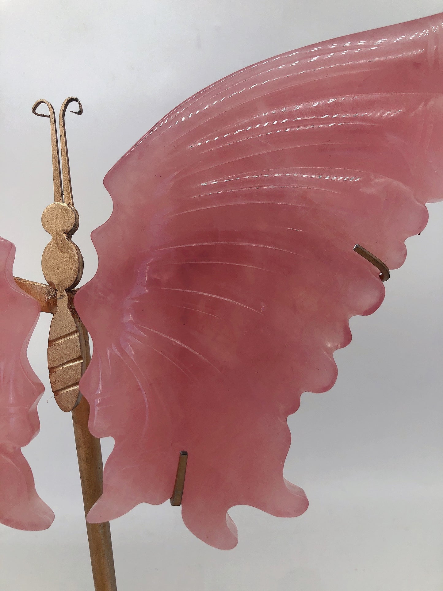 Rose Quartz wing carving