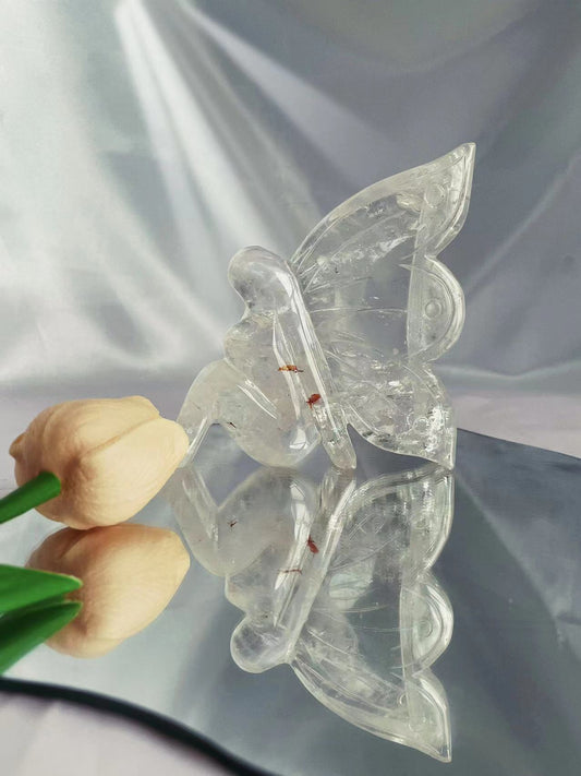 Clear quartz fairy carving